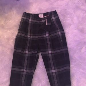 Plaid work pants